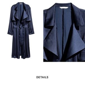Satin blue trench coat from H&M